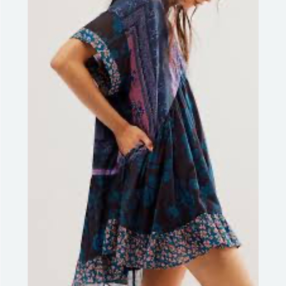 Free People Printed Agnes Mini Dress Azalea